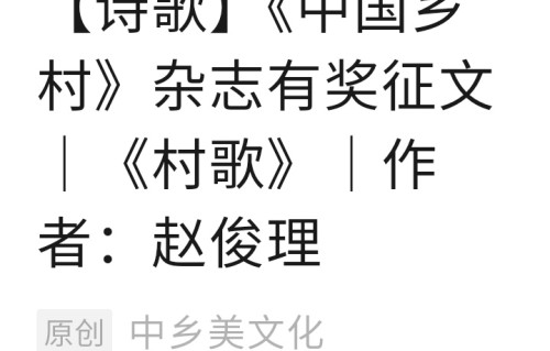 村歌（现代诗）